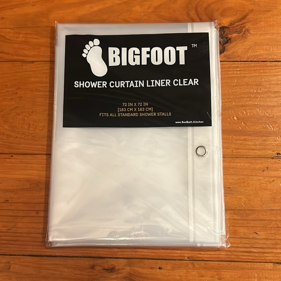 Clear BigFoot Shower Curtain Liner PEVA Heavy Duty & Rustproof Metal Grommets - Picture 7 of 10